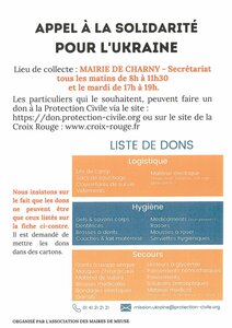 UKRAINE APPEL AUX DONS